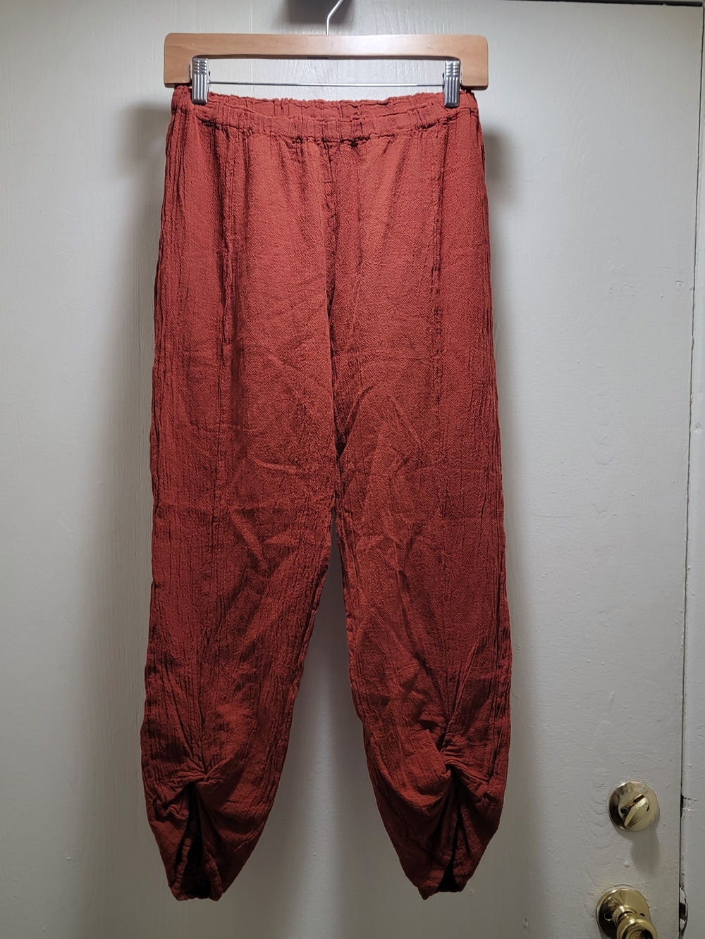 Oh My Gauze! Rust Red 100% Cotton Lightweight Harem Pants
